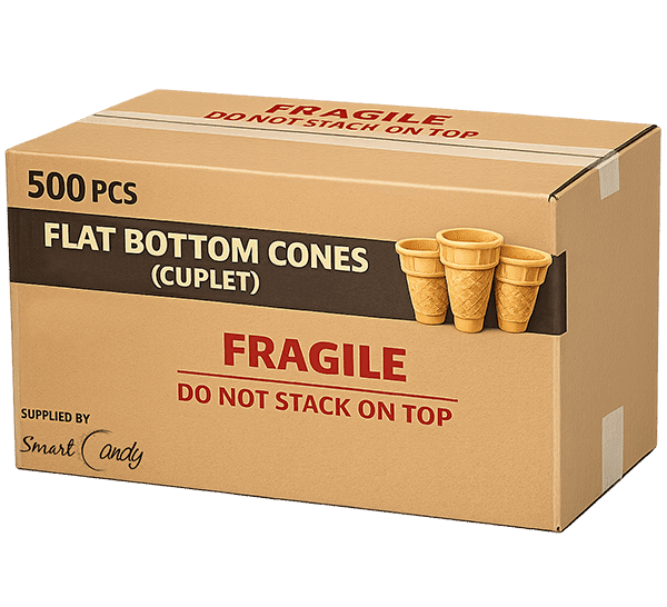 Flat Bottom Cuplet Soft Serve Cones for Sale | 500pcs | Smart Candy