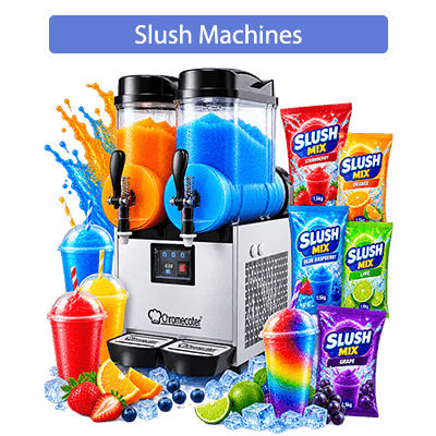Commercial slush machines for sale in South Africa from Smart Candy, suitable for cafés, restaurants, convenience stores, cinemas, events, and beverage businesses.